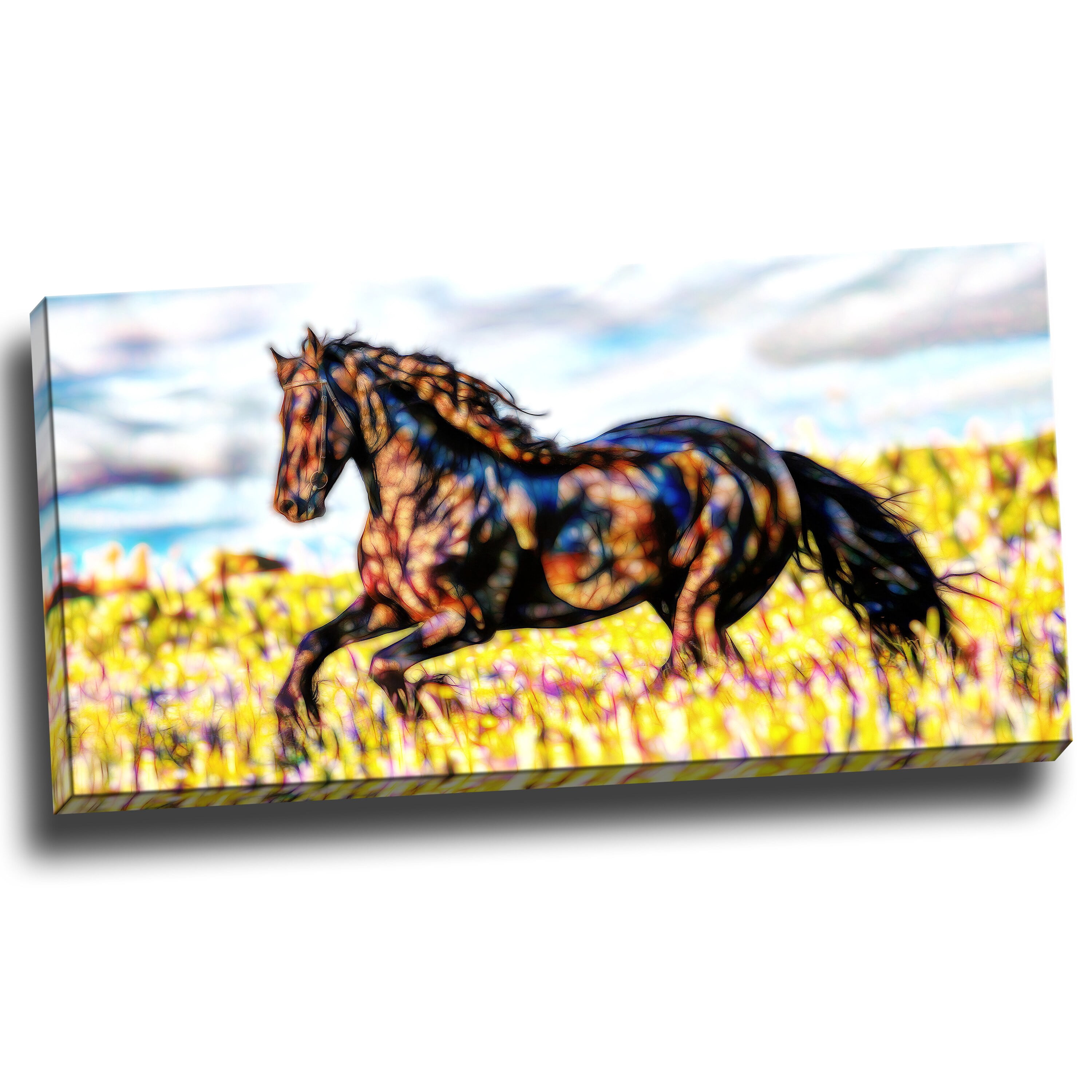 Design Art Ride Free Horse Animal Art Single Panel Canvas Wall Art