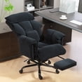 thumbnail image 2 of HOMCOM Chaise de Bureau avec Repose-Pieds Chaise d'Ordinateur Inclinable, Noir, 2 of 10