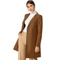 thumbnail image 1 of INSPIRE CHIC Women's Long Sleeves Button Closure Outerwear Mid Length Overcoat, 1 of 7