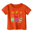 thumbnail image 1 of MIASHUI T-Shirt Amusant pour Enfants avec Lapin, Filles Garçons, Manches Courtes, Col Rond, Pâques, Orange, 3-4 Ans, 1 of 4