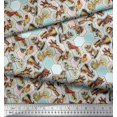 thumbnail image 3 of Soimoi Silk Fabric Geometric,Bird & Animals Patchwork Print Fabric by The Yard 42 Inch Wide, 3 of 3