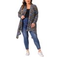 thumbnail image 2 of Agnes Orinda Women's Plus Size Cardigan Sweaters Lightweight Long Sleeve Open Front Knit Stripe Cardigans 3X Blue, 2 of 6