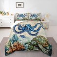 thumbnail image 2 of Erosebridal Kids Octopus Bedding Twin Comforter Set, Retro Map Down Comforter, Nautical Ocean decor, Reversible 2-Piece, 2 of 7
