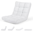 thumbnail image 1 of Costway Chaise de Sol Réglable à 14 Positions, Chaise de Jeu Paresseuse Pliante, Sofa Coussiné, Neuf, Blanc, 1 of 10