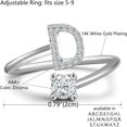 thumbnail image 2 of ORUYROP Bague Lettre Initiale pour Femmes Filles Bagues Alphabet Empilables Argent avec Initiale Réglable Cristal Incrusté Bagues Initiales Cadeaux pour Adolescentes, 2 of 6