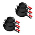 thumbnail image 1 of NutriChef 3 Piece Non Stick Pre Seasoned Cast Iron Skillet Fry Pan Set (2 Pack), 1 of 8