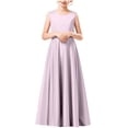 thumbnail image 3 of MKOSPLRT Robes de Demoiselle d'Honneur pour Mariage 2-13 Ans Sans Manches Col Ras du Cou Robe de Fête Formelle Unie Fluide Élégante Robes Maxi Robe de Bal, 3 of 6