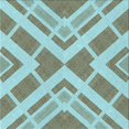 thumbnail image 1 of Ahgly Company Tapis d'Intérieur Lavable en Machine Carré Transitionnel Bleu Lagon, 6 Pieds Carré, 1 of 7