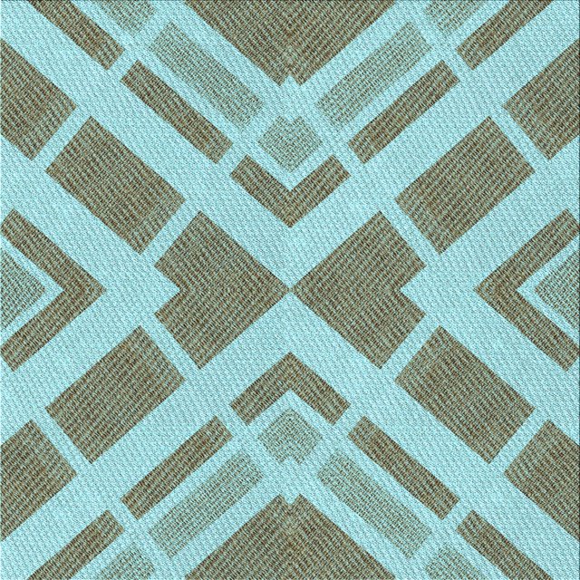Ahgly Company Tapis d'Intérieur Lavable en Machine Carré Transitionnel Bleu Lagon, 6 Pieds Carré
