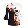 thumbnail image 3 of Hauts à Manches 3/4 pour Femmes Femmes Été Aguichant Plissé Imprimé Régulier Femmes Manches 3/4 Col en V Boutons Hauts Blouse Hauts d'Été pour Femmes Aguichant Aguichant Hauts d'Été pour Femmes Hauts d'Été Aguichant pour Femmes, 3 of 5