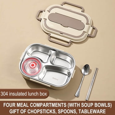 Fankiway Boîte à Lunch Portable en Acier Inoxydable, Boîte Isotherme, Boîte à Lunch pour Étudiants, Boîte à Lunch d'Extérieur Boîte à Lunch pour Enfants et Adultes Contenants de Boîte Bento