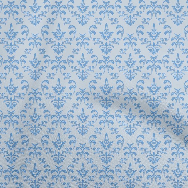 oneOone Polyester Spandex Light Blue Fabric Damask Fabric For Sewing Printed Craft Fabric By The Yard 56 Inch Wide