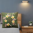 thumbnail image 4 of DIY Embroidery Pillow Covers Cushion Cover Floral Pattern Fabric Pillow Case green1, 4 of 9