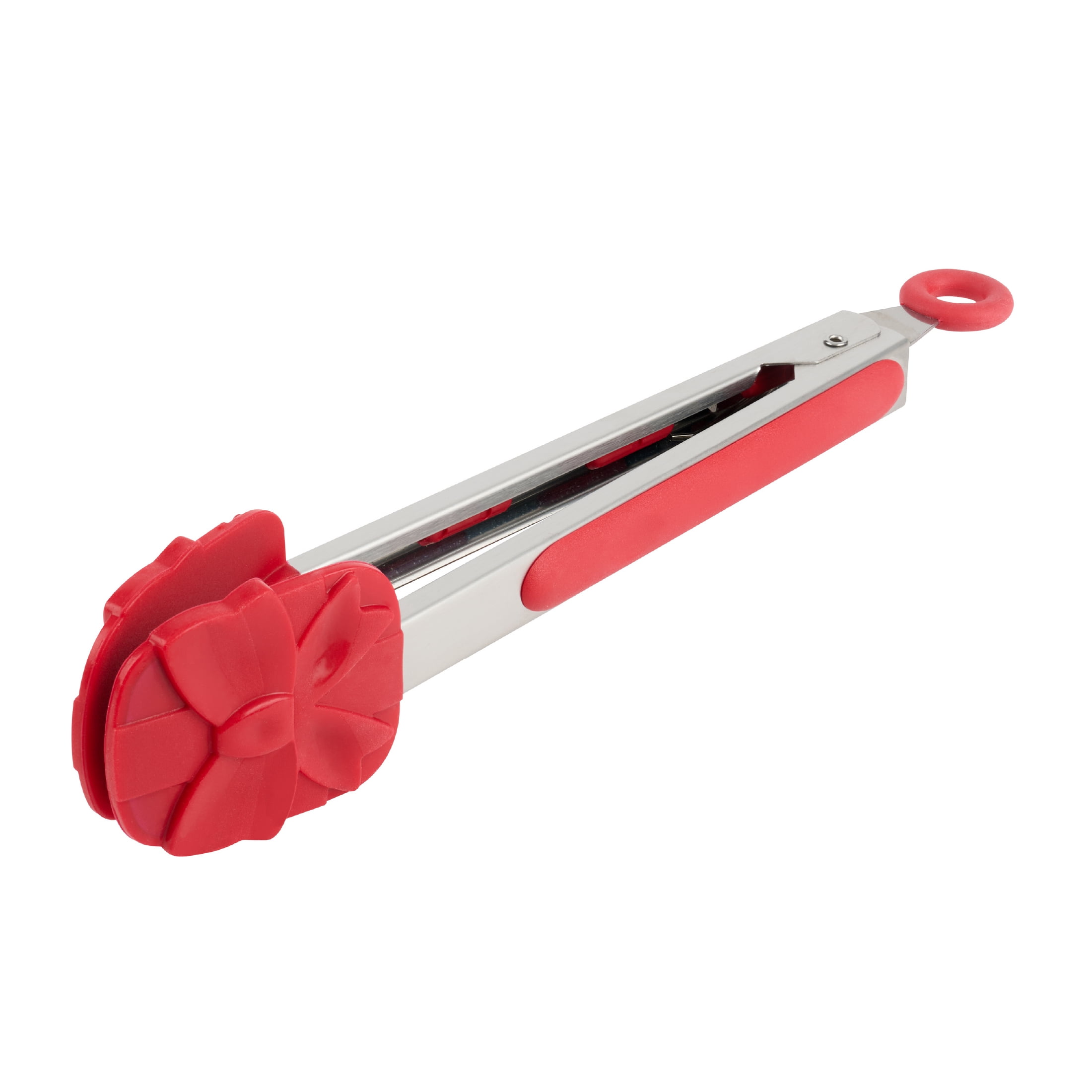 Holiday Time 10-Inch Tongs, Gift with Bow, Red
