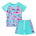 thumbnail image 1 of Girls Rash Guard 2-Piece Swimwear Fish Scale Pattern Swimwear Upf 50+ Uv for 4-12Y, 1 of 6