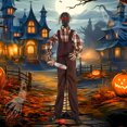 thumbnail image 2 of Gymax Tronçonneuse Animatronique d'Halloween avec Masque à Gaz Tronçons, 2 of 10