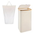 thumbnail image 3 of Clothes Hamper Large Laundry Basket Foldable Inner Bag Tall Portable Storage Basket Bins Laundry Hamper for Living Room Dorm Beige, 3 of 8