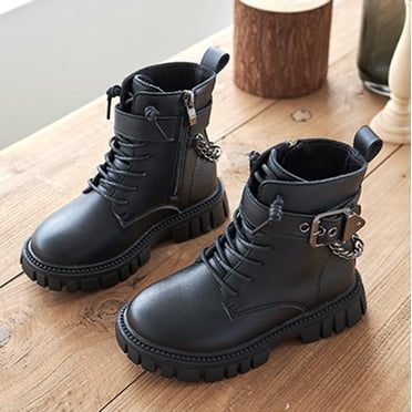 Bmisegm Children Shoes Comfortable Soft Sole Ankle Boots Fashion Outdoor Warm Children Ankle Boots Girls Boots Black 11