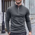 thumbnail image 2 of Dagugfen Quarter Zipper Pullover Men Long Sleeve Slim Fitted Thermal Base Layer Running Workout Tops, 2 of 5