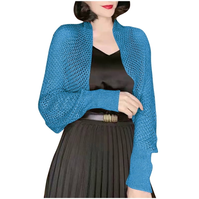 WRKEKC Cardigan Sweaters for Women, Womens Cardigans Lightweight, Ladies' Spring And Winter Solid Color Long Sleeve Hollow Shawl Coat Loose Sunscreen Knitted Cardigan