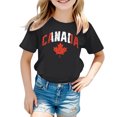 thumbnail image 4 of T-shirt à Manches Courtes pour Filles de la Fête du Canada, Col Rond d'Été, Coupe Décontractée, Chandails de Base, 4 of 4