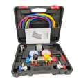 thumbnail image 1 of 4 Way AC Manifold Gauge Set HVAC Diagnostic Freon Charging Tool For Auto Household R134A R22 R410A 5FT Hose Quick Coupler ,Long Lasting, 1 of 10