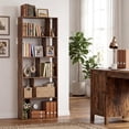 thumbnail image 2 of Costway 1 PCS 5-Tier Bookshelf with Open Back, Display Storage Shelf with Anti-Tipping Kits for Home Industrial Brown, 2 of 10