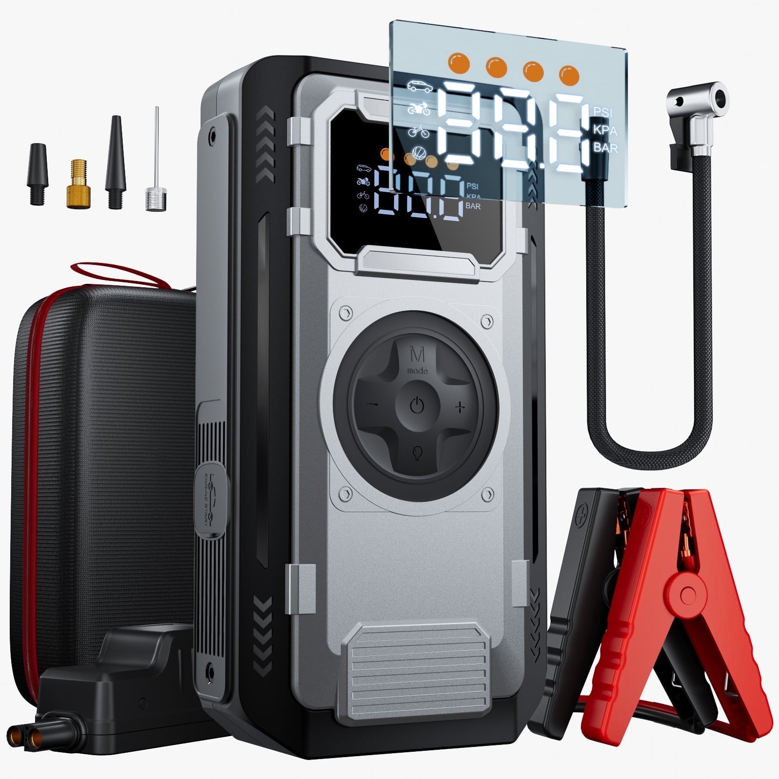 Jump Starter with Compressor, Dyeetic 6000A Peak Portable Car Jump Starter with 150PSI Tire Inflator for 10.0L Gas  or 8.0L Diesel  Engines