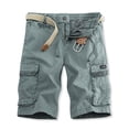 thumbnail image 2 of BADHUB Multi Pockets Cargo Shorts for Young Men Button Zipper Ripstop Work Shorts Heavy-Duty Outdoor Hiking Shorts Gray S, 2 of 5