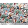 thumbnail image 2 of Soimoi Moss Georgette Fabric Paw,Hat & Animals Patchwork Print Fabric by Yard 42 Inch Wide, 2 of 3