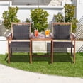 thumbnail image 3 of Gymax Patio Acacia Wood Conversation Companion Bench Loveseat Chair with Side Table, 3 of 10