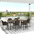 thumbnail image 2 of Outsunny Table à Manger de Patio Extensible 63 Pouces-94,5 Pouces pour 6 à 8 Personnes, Brun, 2 of 10