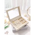 thumbnail image 5 of 1pc Jewelry Box With 3 Drawers, Multiple Compartments, Display Stand, Compact Jewelry Organizer For Earring, Ring, Necklace, Lipstick, Skin Care, 5 of 5
