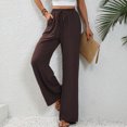 thumbnail image 4 of FAIWAD Womens Wide Leg Palazzo Pants Spring Summer High Elastic Waist Loose Casual Flowy Pants with Pockets, 4 of 7
