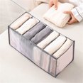 thumbnail image 1 of Oleegame 1PC Produce Storage Drawer Organizer Compartment Foldable Organizer Storage Box Storage Box For Underwear Jeans Clothes Gray, 1 of 6