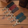thumbnail image 2 of Leather Retro Cowhide Keychain Metal Lobster Clasp Pendant Fashion Personalized Anti-lost Car Keyring Keyholder wholesale, 2 of 4