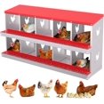 thumbnail image 1 of Chicken Nesting Box, 10 Compartment Metal Chicken Nesting Boxes for Chicken Coop, Easy Egg Collection, Easy Cleaning, Chicken Laying Boxes for Hens, Red, 1 of 7