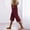 01 Wine, variant on Weiqiqre Capri Pants for Women Cotton Linen Drawstring Elastic Waist Loose Wide Leg Cropped Pants with Pockets