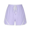 thumbnail image 3 of Short Pants for Women - Breathable Comfortable Casual Wear with Adjustable Drawstring and Versatile Split Design for Summer Activities, 3 of 6
