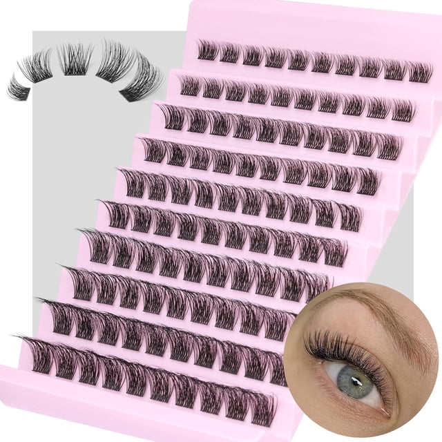 HSHDLDF Wispy Lash Extension Clusters DIY Eyelash Extensions 100Pcs Natural Lashes Clusters 8-16mm Fluffy Individual Lashes Cluster DIY at Home ALICROWN Cluster Lashes Set