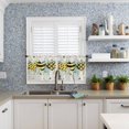 thumbnail image 4 of Grey Buffalo Plaid Heart 3-Piece Kitchen Curtain Set, Rod Pocket Kitchen Curtain Valance and Tiers Set, Washable Drape Window Treatment Set, Bee Summer Spring Flower, 4 of 6