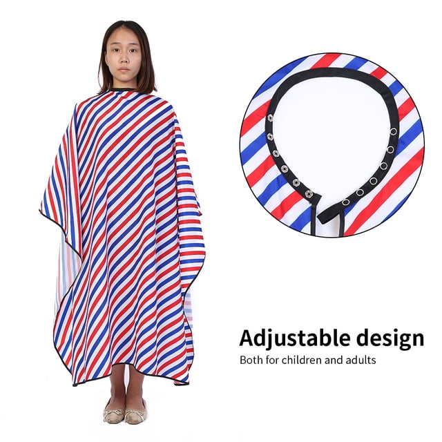 Barber Wrap Oilproof Haircut Cape Durable Rouge + Blanc + Bleu Salon pour Adultes pour Enfants