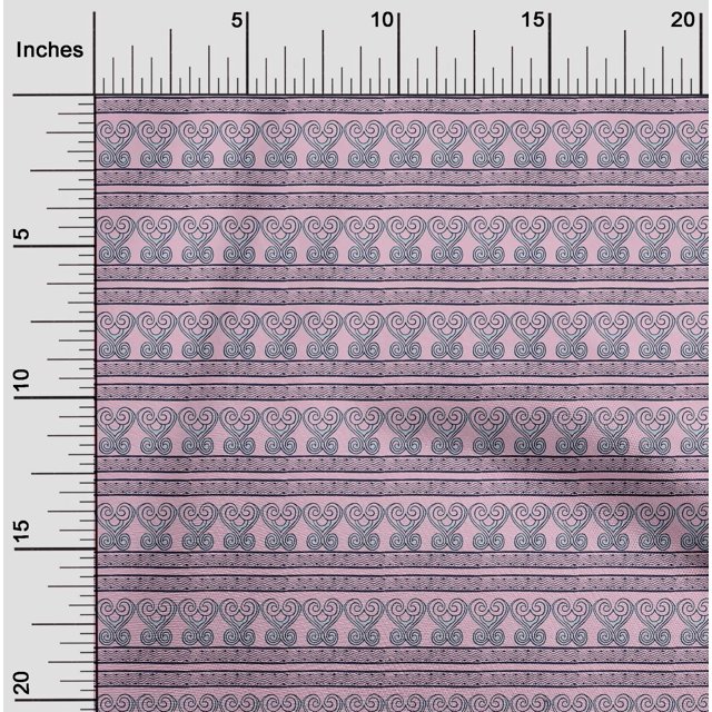 oneOone Organic Cotton Voile Fabric Chevron & Swirl Block Print Sewing Fabric BTY 42 Inch Wide