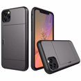 thumbnail image 1 of iphone 12Pro Max Case Hybrid Rugged Hard Back Cover with ID Credit Card Slot Holder Wallet Case for Apple iphone 12Pro Max - Grey, 1 of 8