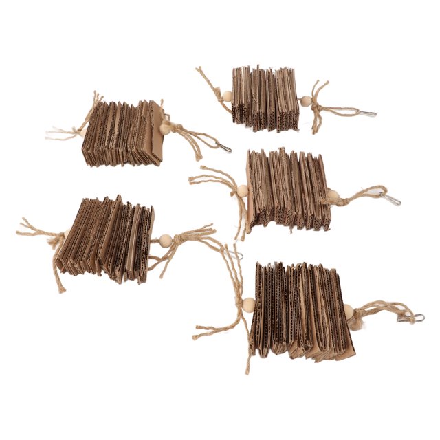 5pcs Bird Toys, Parrots Cage Chew Toy Safe Cardboard Blocks Beads For Macaws African Grey And Parrots
