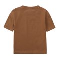 thumbnail image 3 of MIASHUI Boys Summer Tracksuit Outfits Solid Color Short Sleeve Shirts Shorts Outfits,Brown,1-2 Years, 3 of 9