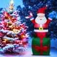 thumbnail image 4 of ft. Christmas Inflatable Santa Claus Waterproof 6 LED Lights Giant Inflatable Santa Gift Box with Floor Stakes and Ropes for Lawn Yard Garden Holiday Christmas Decoration, 4 of 8