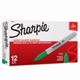 thumbnail image 1 of Sharpie Permanent Markers, Fine Point, Green, 12 Count, 1 of 5