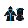 thumbnail image 3 of TiaoBug Kids Boys Boxing Uniform Set 3 Pcs Long Sleeve Open Front Hooded Cloak Robe with T-shirt and Shorts Sky Blue 12, 3 of 5