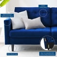 thumbnail image 3 of Modway Canapé en Velours de Performance Capitonné Exalt, Bleu Marine et Noir, 3 of 10
